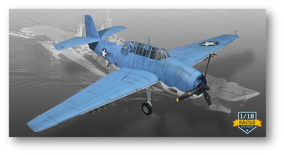 1/18 TBF Avenger, " Battle of Midway" Squadron VT-8, 1942 (FW003A)