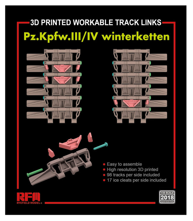 1/35 RyeField 3D Print Series - 1/35 Pz.Kpfw.III/IV with winterketten