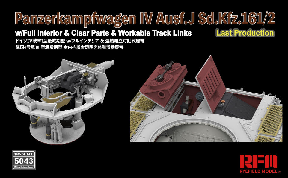 1/35 Sd.kfz.161/2 Panzer IV Ausf.J Sd.Kfz.161/2 (Last Production) with Full Interior by RyeField Models