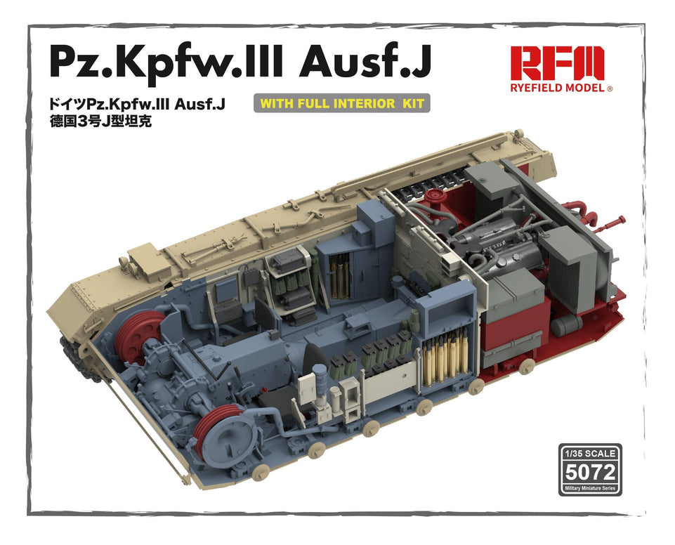 1/35 Pz. Kpfw. III Ausf.J  with full interior and individual track links by RyeField Models