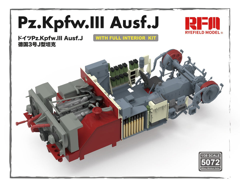 1/35 Pz. Kpfw. III Ausf.J  with full interior and individual track links by RyeField Models