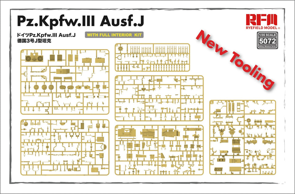 1/35 Pz. Kpfw. III Ausf.J  with full interior and individual track links by RyeField Models