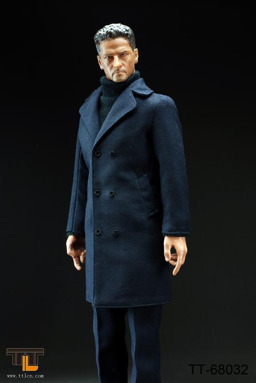 1/6 MALE FIGURE SET WITH LONG COAT IN DARK GRAY