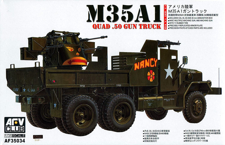 1/35 M35A1 VIETNAM QUAD .50 GUN TRUCK AFV CLUB