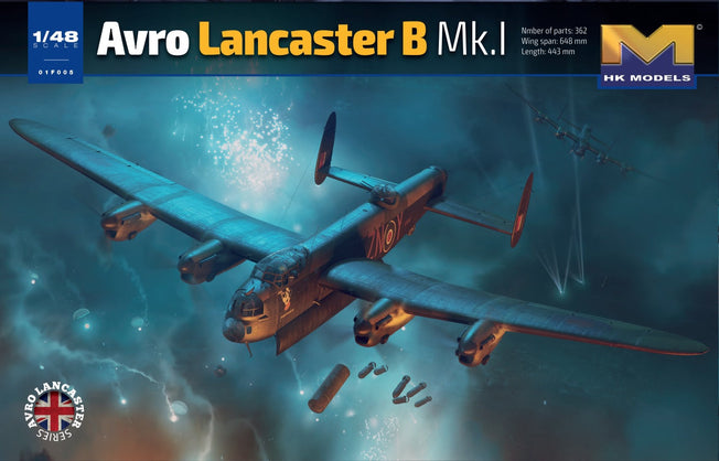 1/48 Avro Lancaster B Mk.I Bomber with Interior Detail by Hong Kong Model